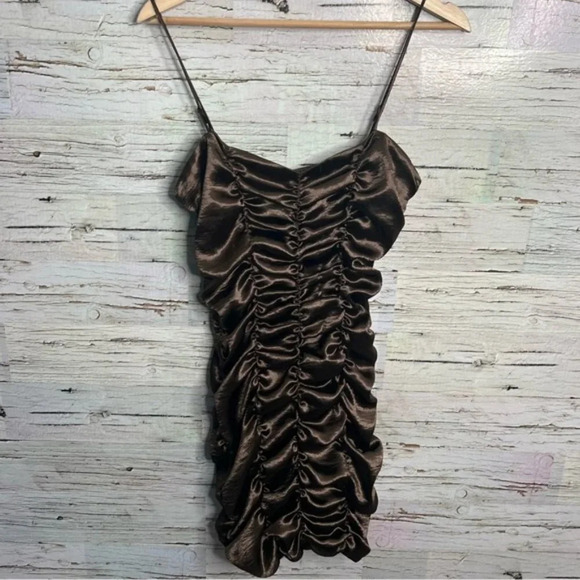 Urban outfitters small brown ruched dress NWT - Picture 1 of 12